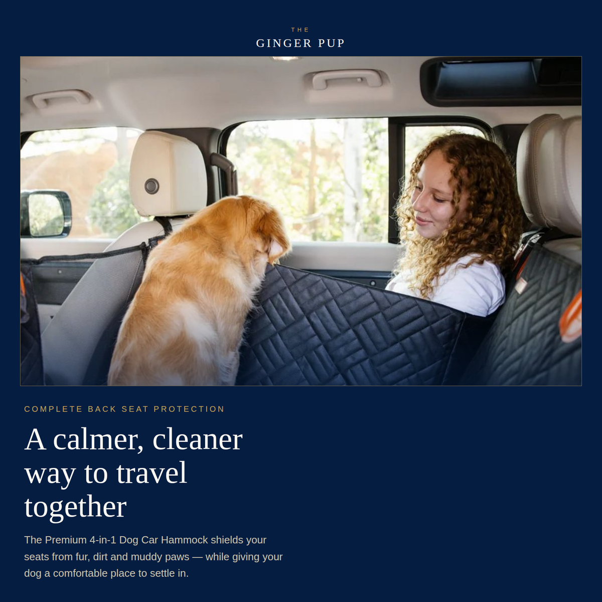 GINGER PUP™ Dog Car Hammock