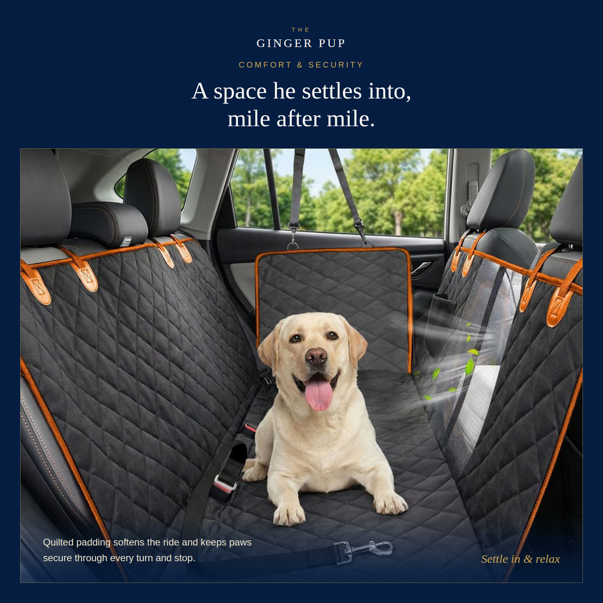 GINGER PUP™ Dog Car Hammock
