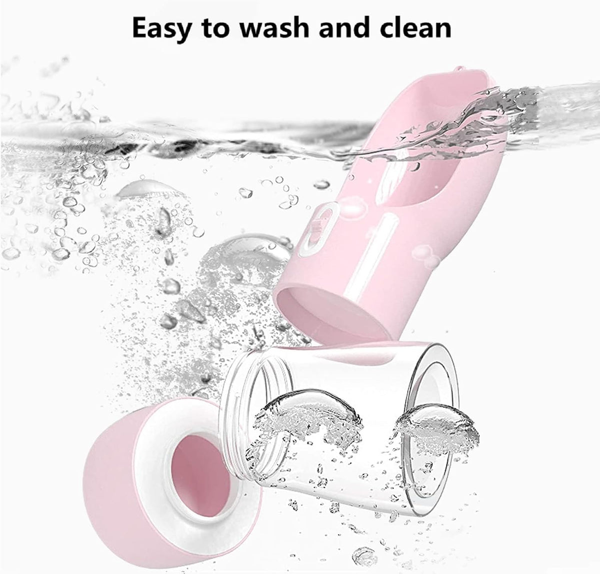 3-in-1 Portable Dog Travel Water Bottle & Food Container (Dishwasher Safe).