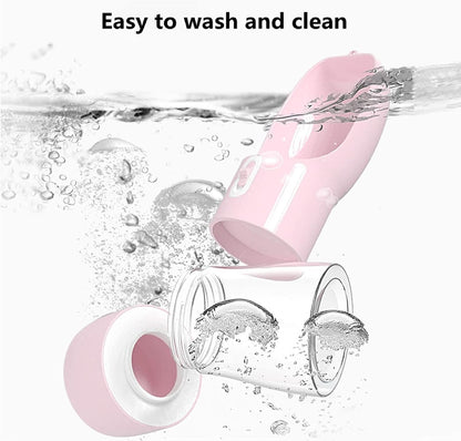 3-in-1 Portable Dog Travel Water Bottle & Food Container (Dishwasher Safe).