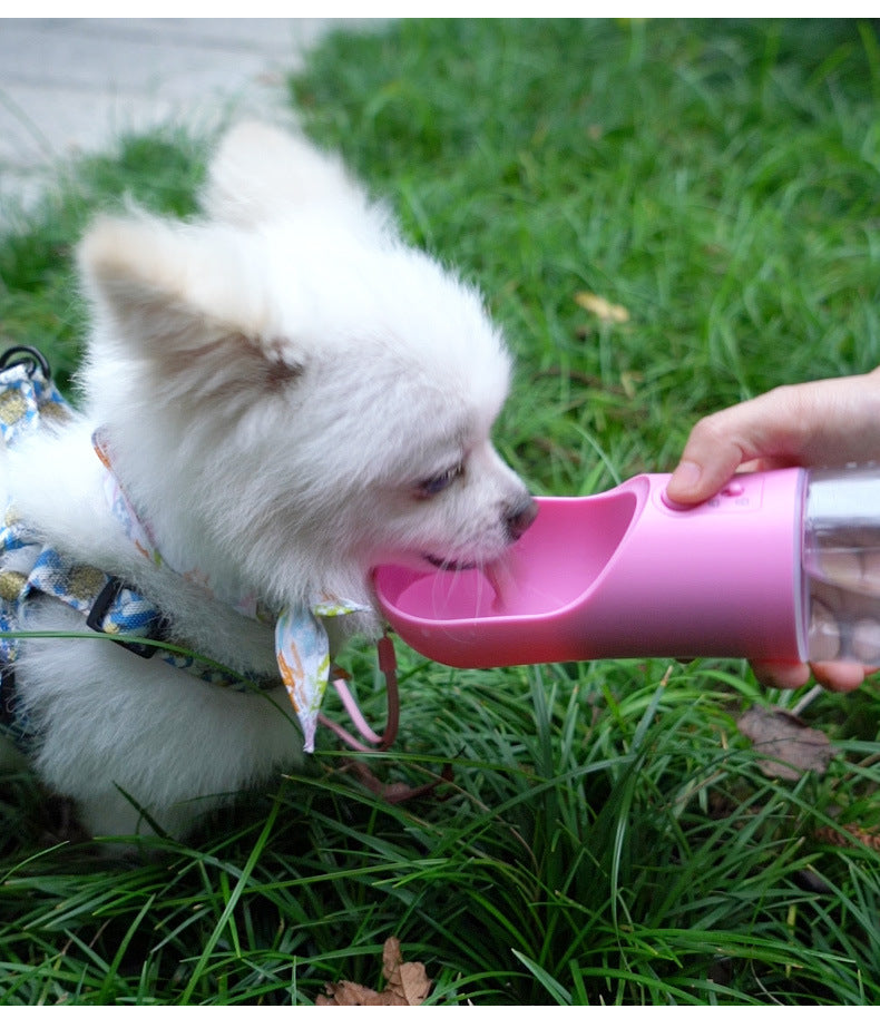 3-in-1 Portable Dog Travel Water Bottle & Food Container (Dishwasher Safe).