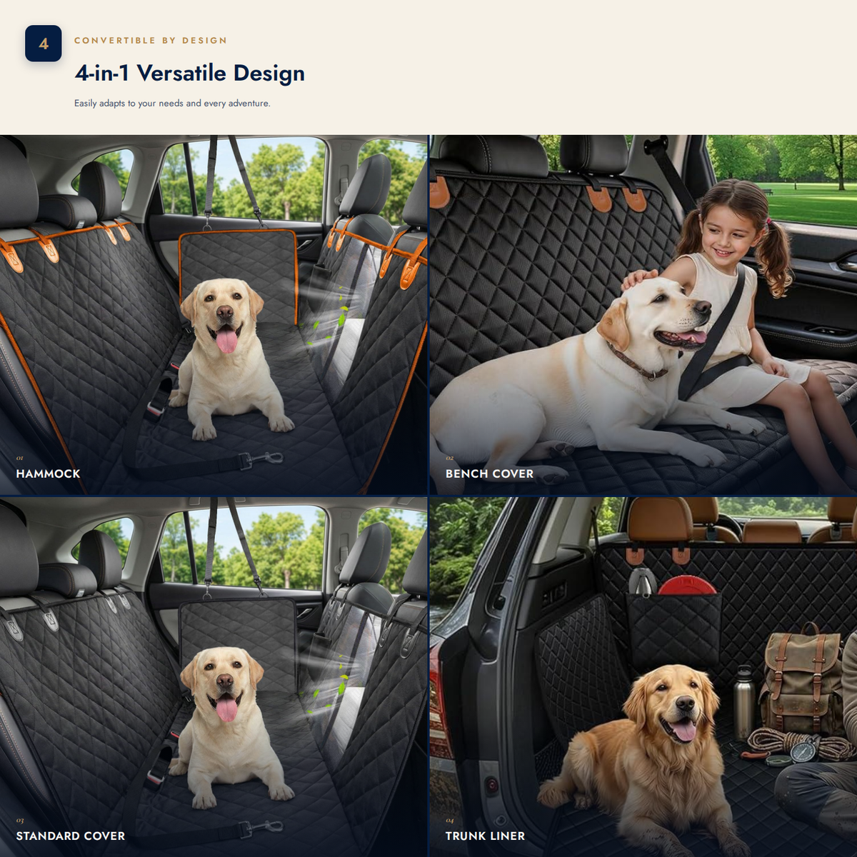 GINGER PUP™ Dog Car Hammock