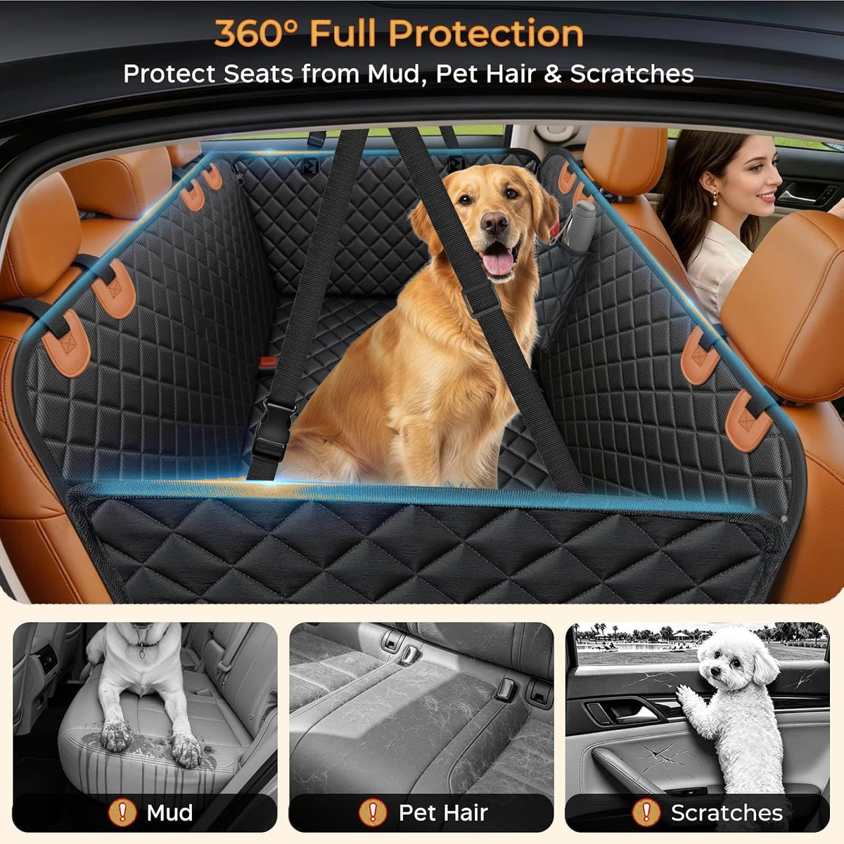 GINGER PUP™ Dog Car Hammock